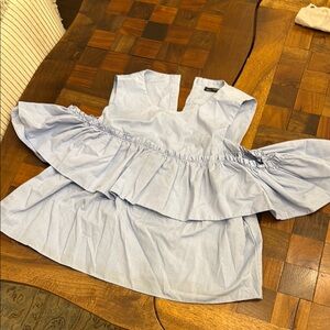 Zara Sky Blue Off-the-Shoulder Blouse size M
